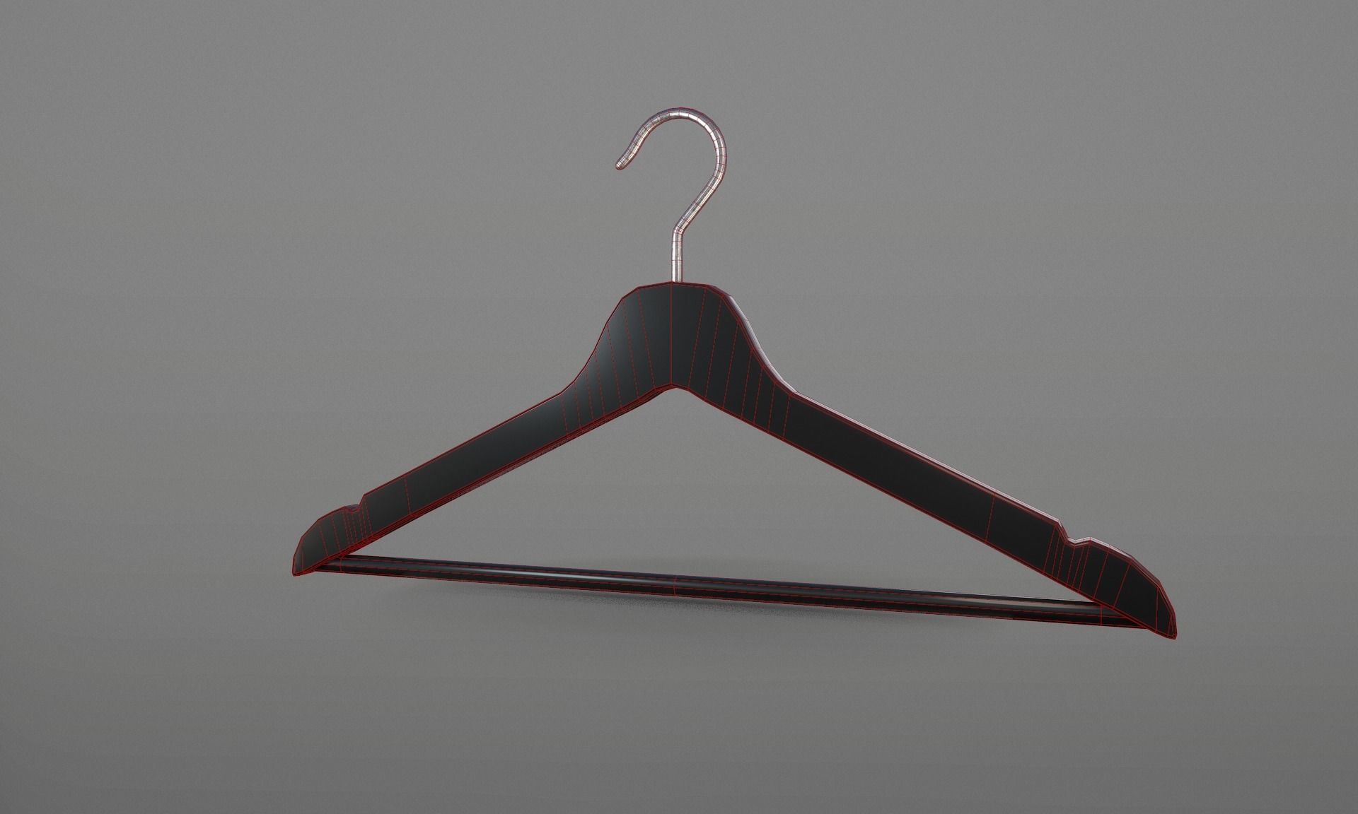 Plastic Black Coat Hanger 1A Low-poly 3D model_11