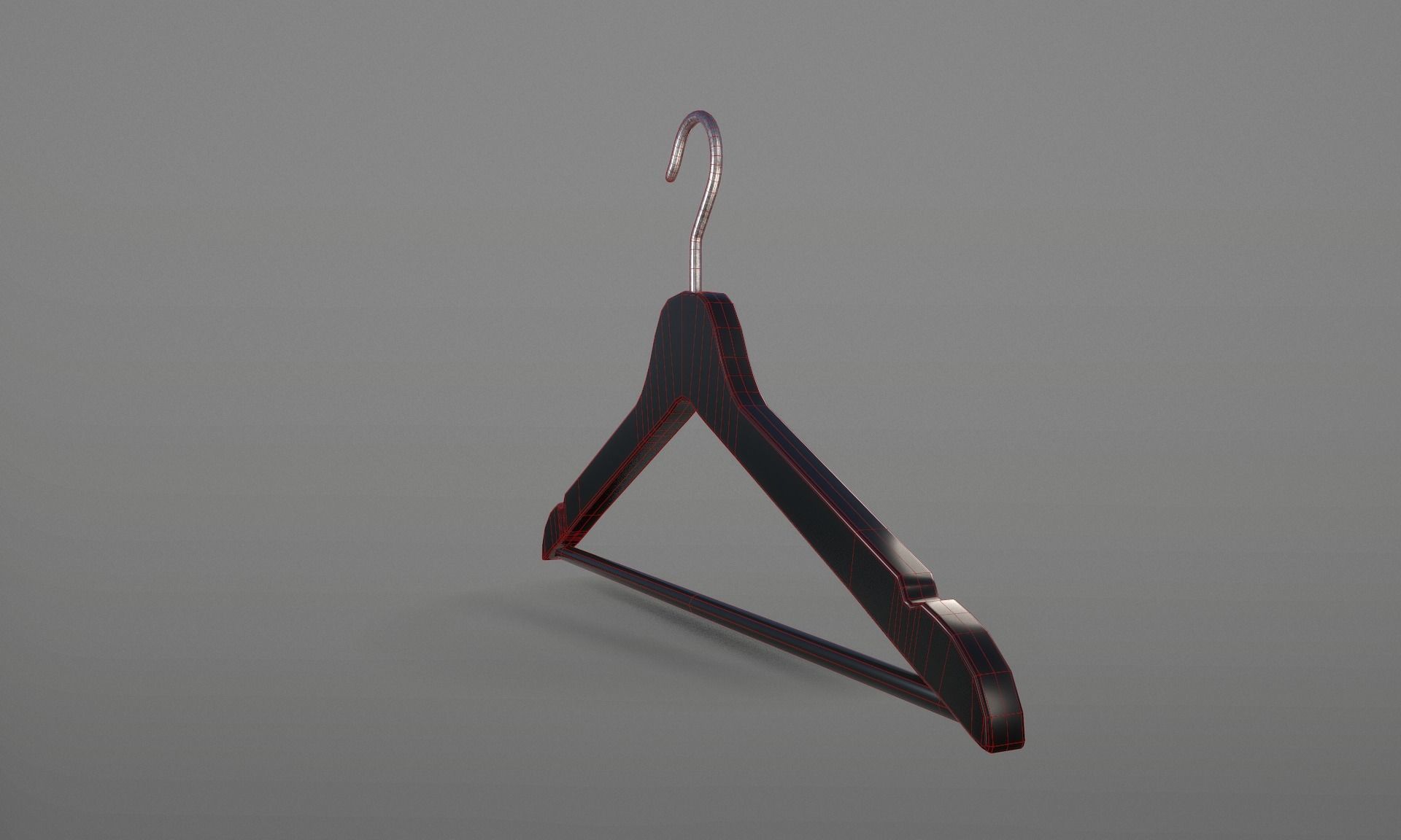 Plastic Black Coat Hanger 1A Low-poly 3D model_18