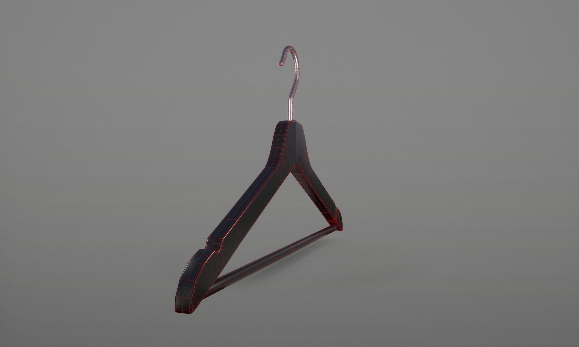 Plastic Black Coat Hanger 1A Low-poly 3D model_13