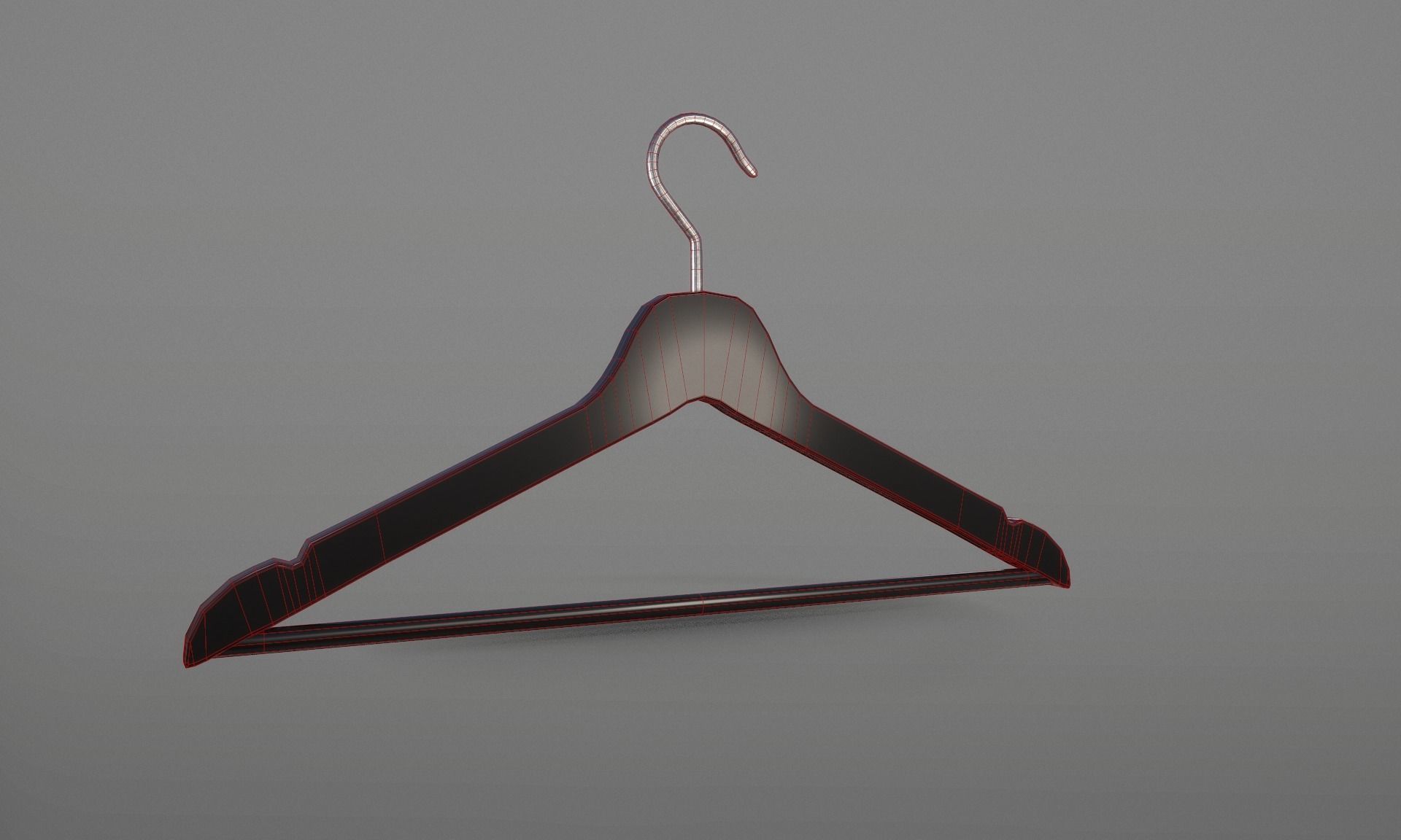 Plastic Black Coat Hanger 1A Low-poly 3D model_16