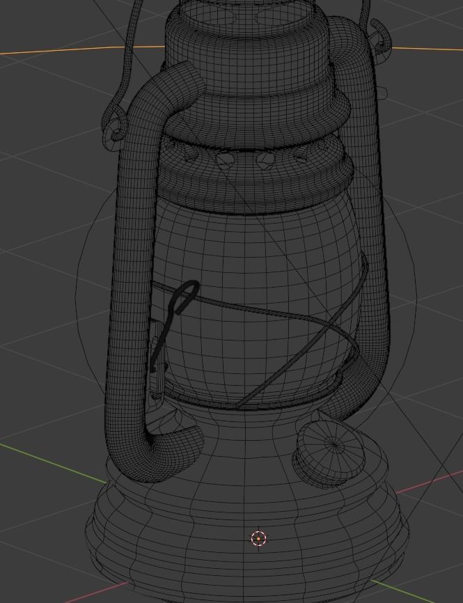 Kerosene lamp Rusted oil lantern Low-poly 3D model_6