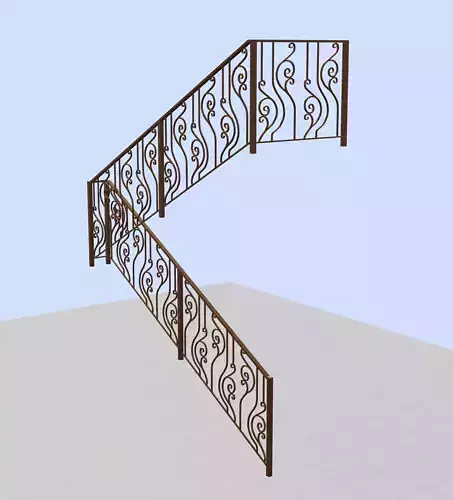 Wrought iron stair railing 3D model