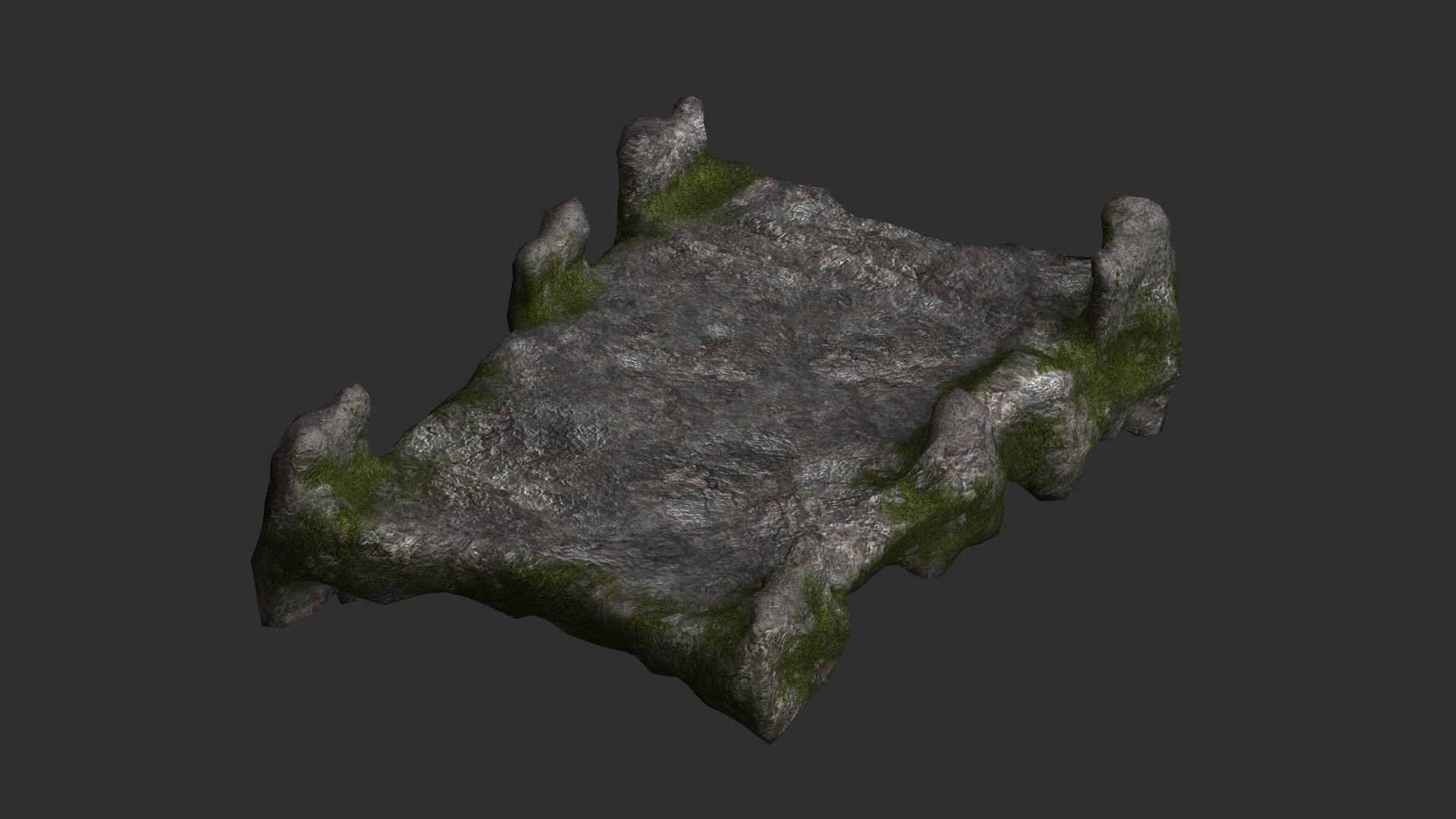Stone Bridge - Moss Low-poly 3D model_2