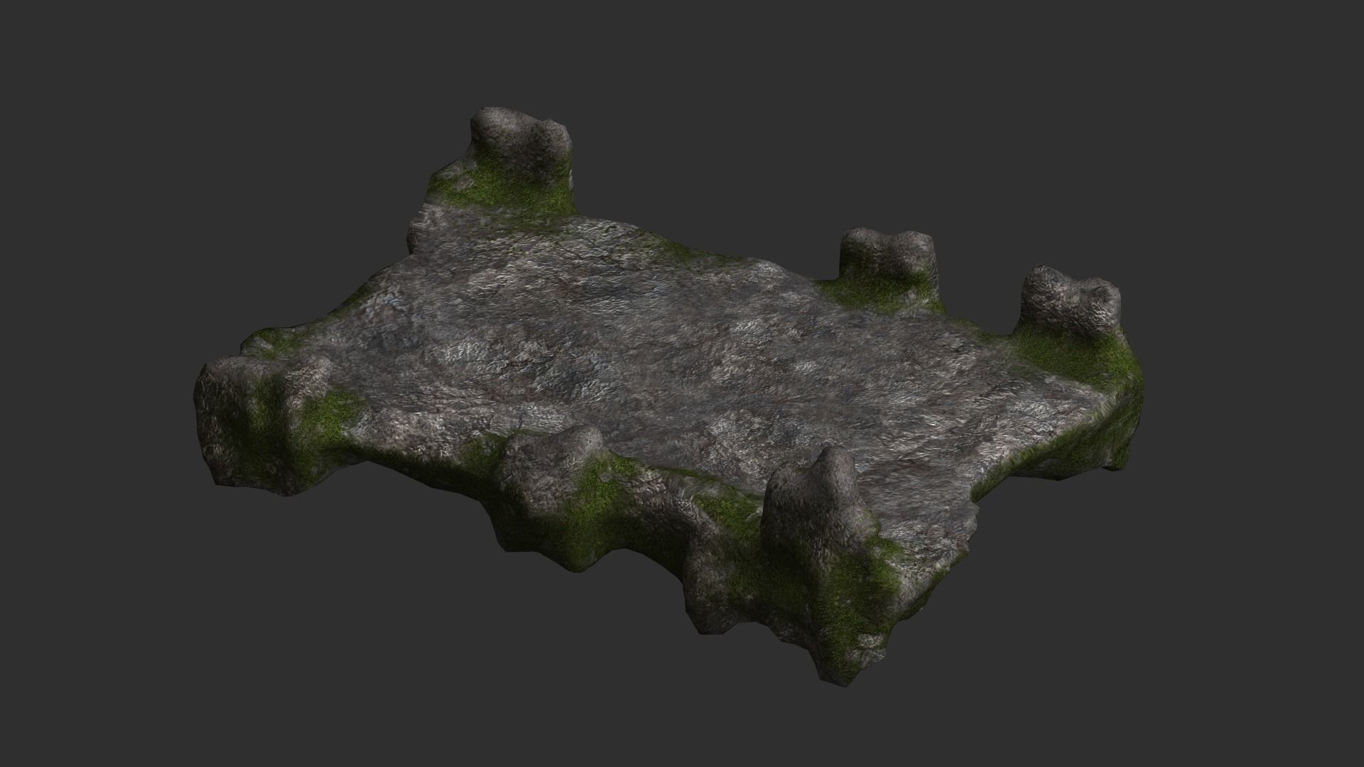 Stone Bridge - Moss Low-poly 3D model_1