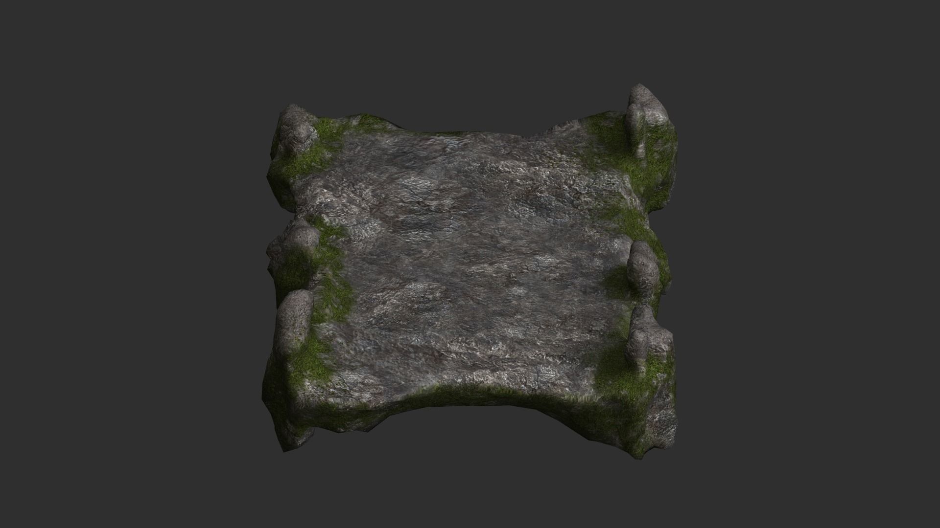 Stone Bridge - Moss Low-poly 3D model_3