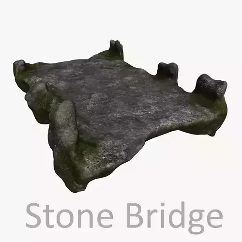 Stone Bridge - Moss Low-poly 3D model