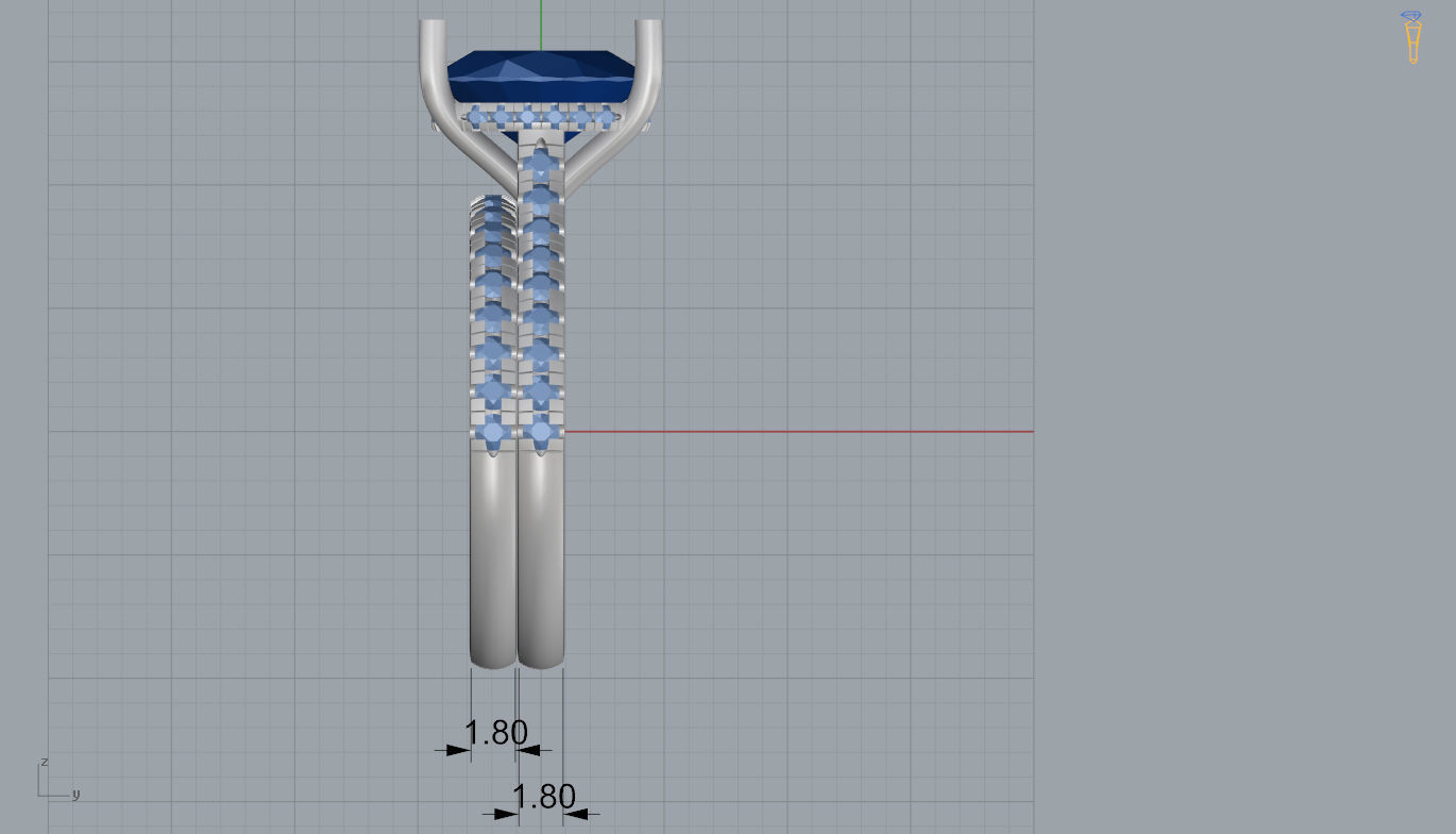 Engagement ring with wedding band 3D print model_5