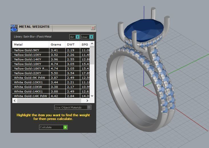 Engagement ring with wedding band 3D print model_8