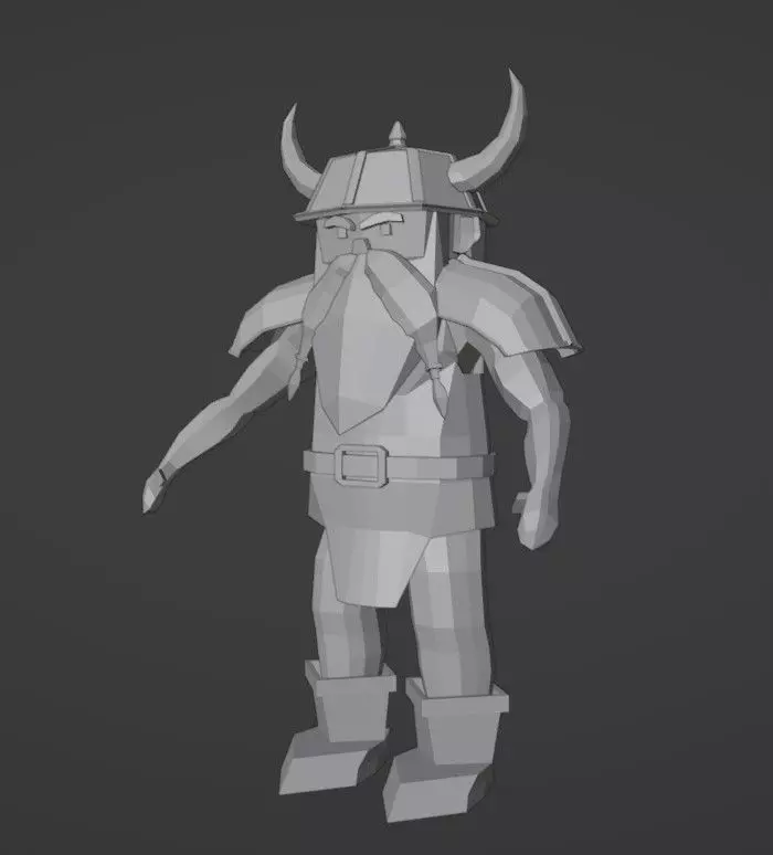 3D Dwarf Blender Low-poly 3D model_0
