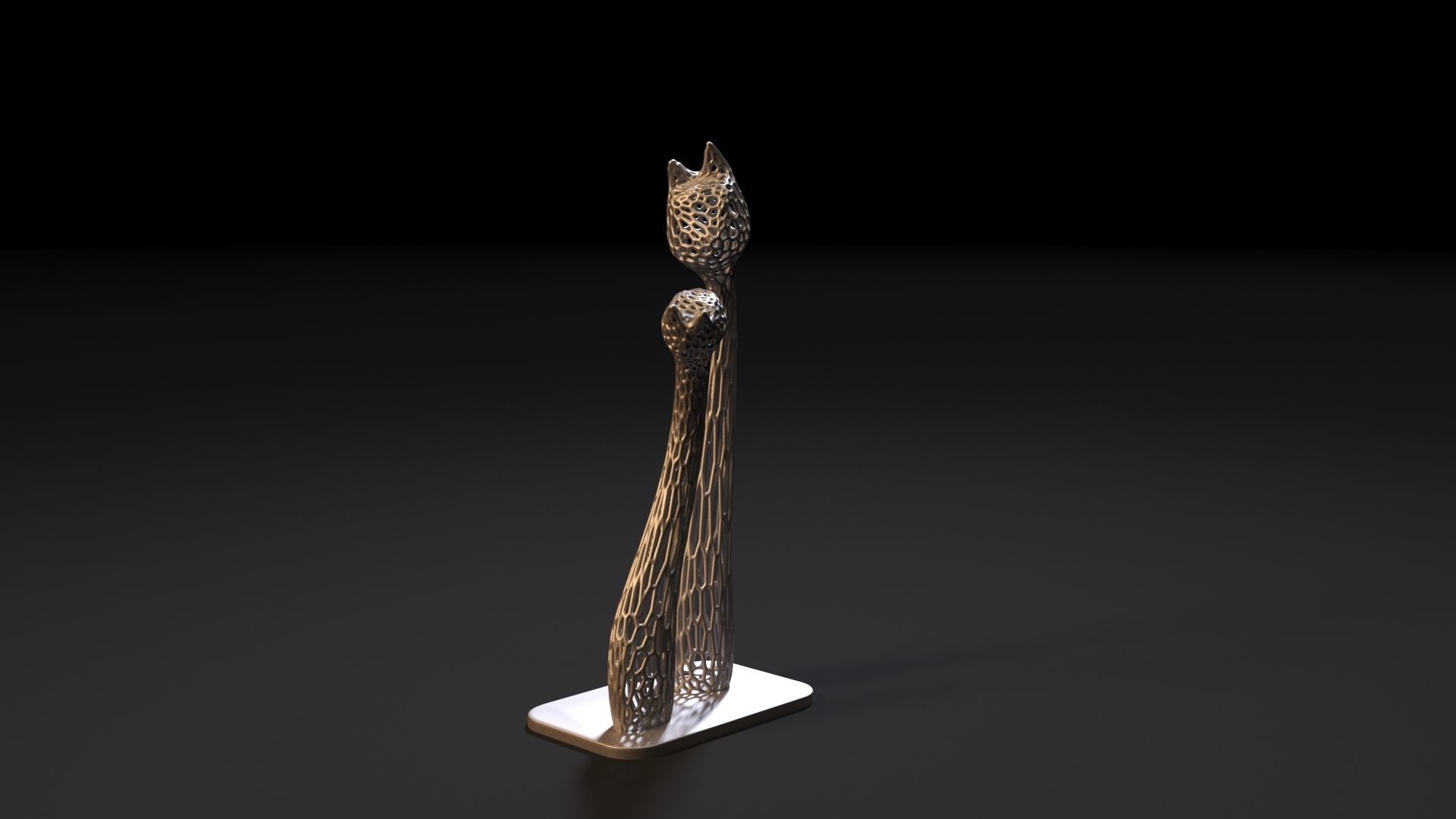 Cat statue 3D print model_5