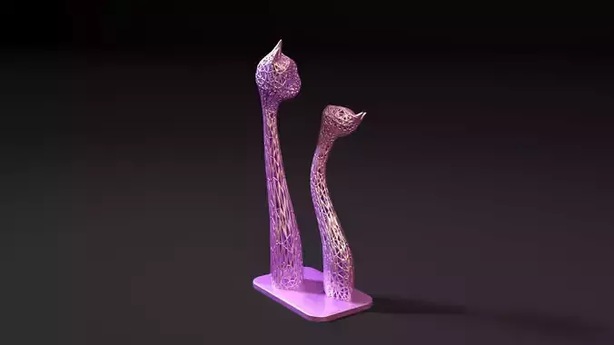 Cat statue 3D print model