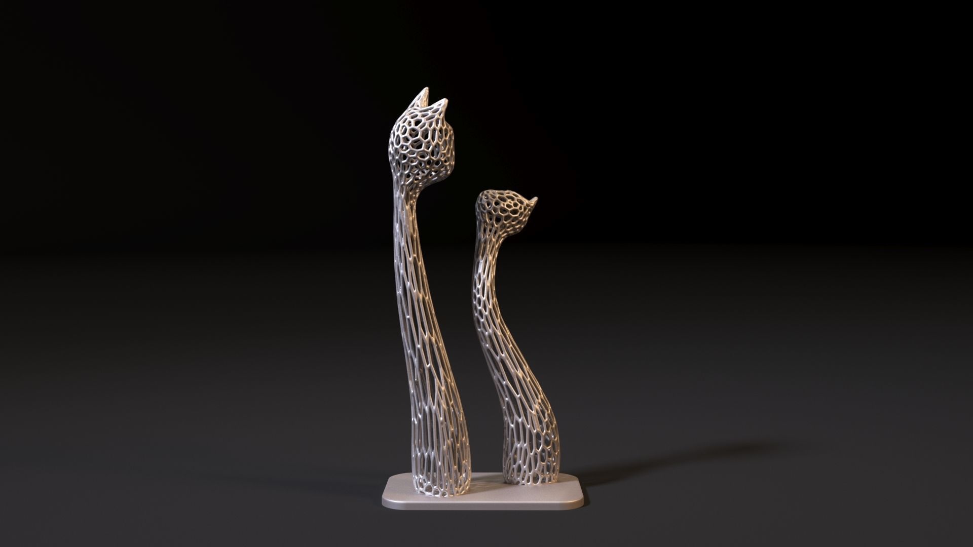 Cat statue 3D print model_14