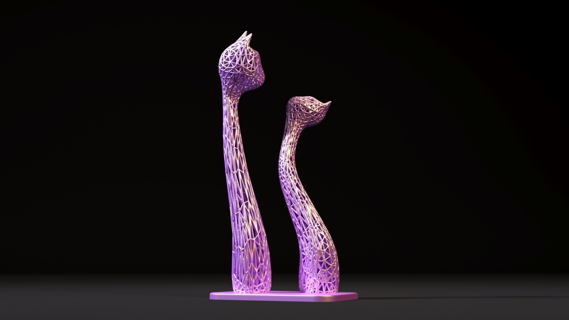 Cat statue 3D print model_17