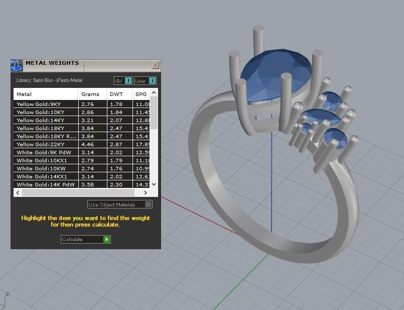 Engagement ring with cluster 3D print model_8