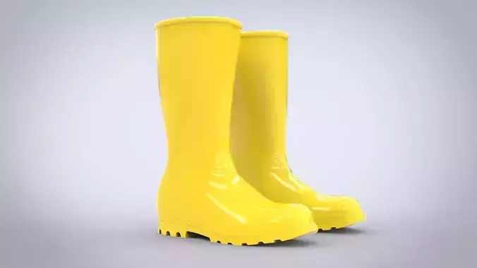 Rubber boots 3D model Rubber boots 3D model