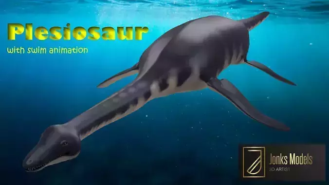 Plesiosaurus dinosaur Low-poly 3D model