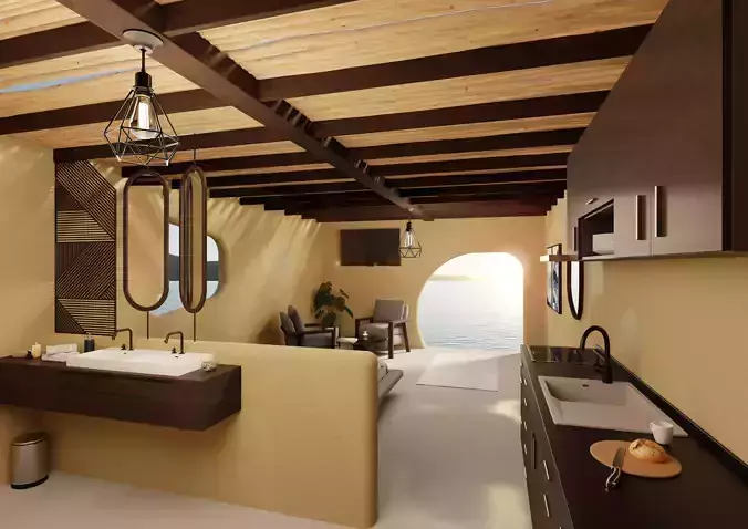 Beach resort interior room