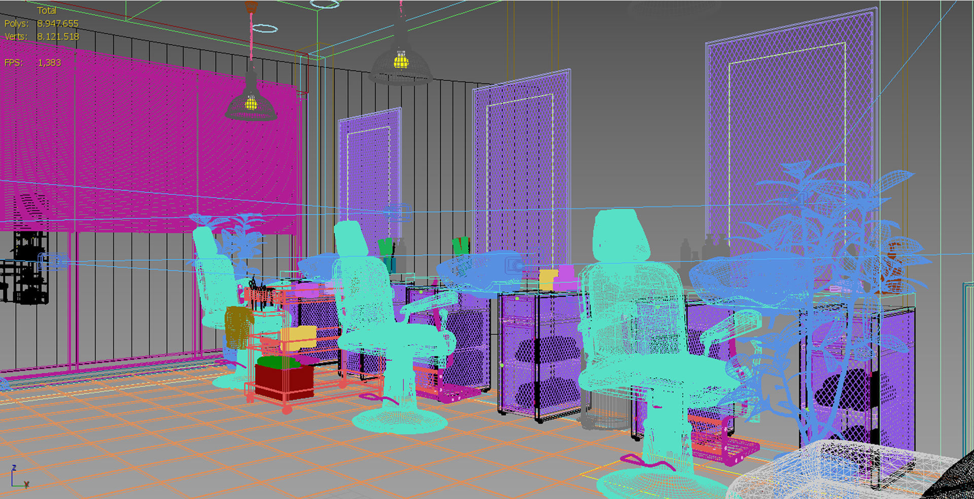 Barber Shop Design 3D model_6