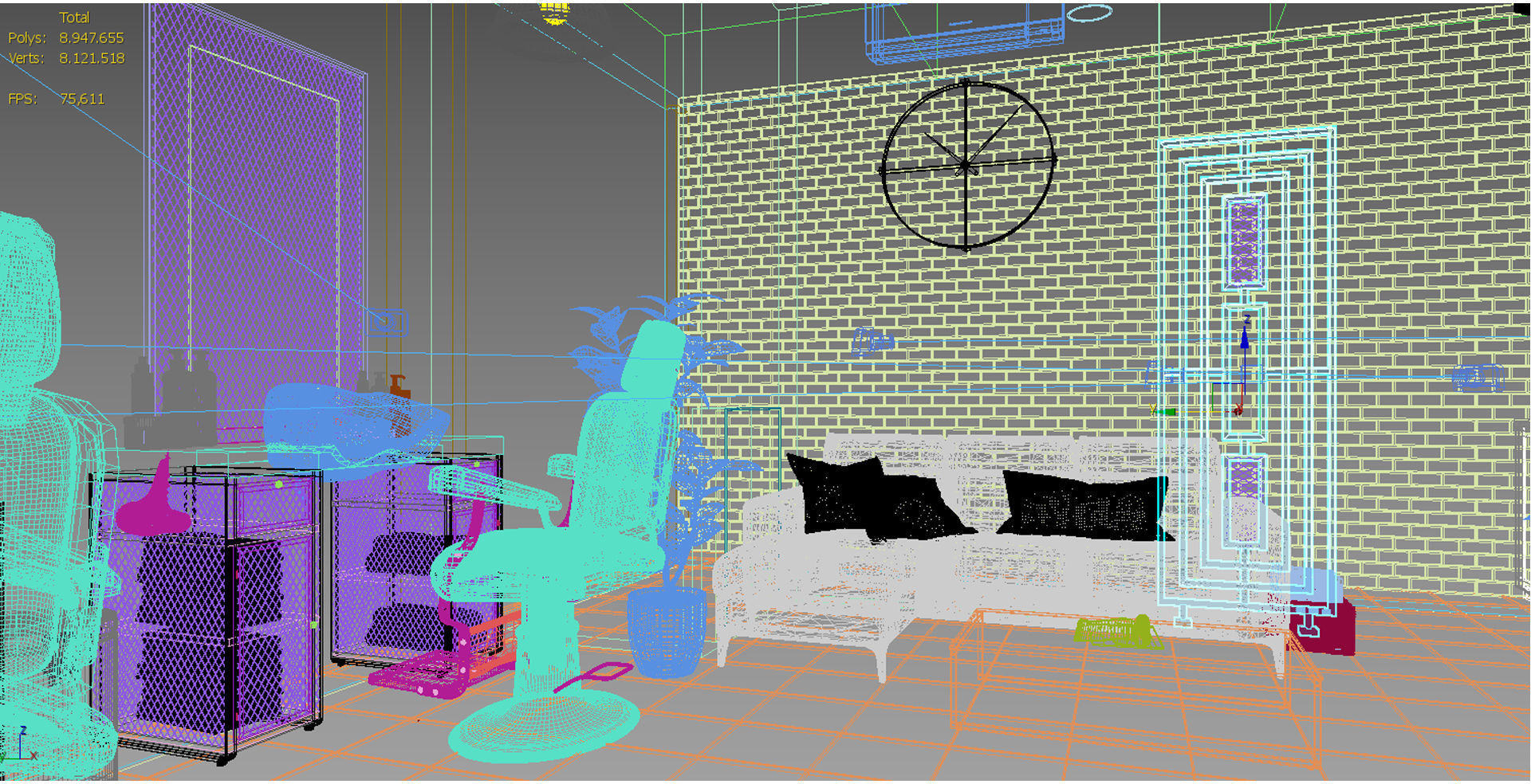 Barber Shop Design 3D model_10