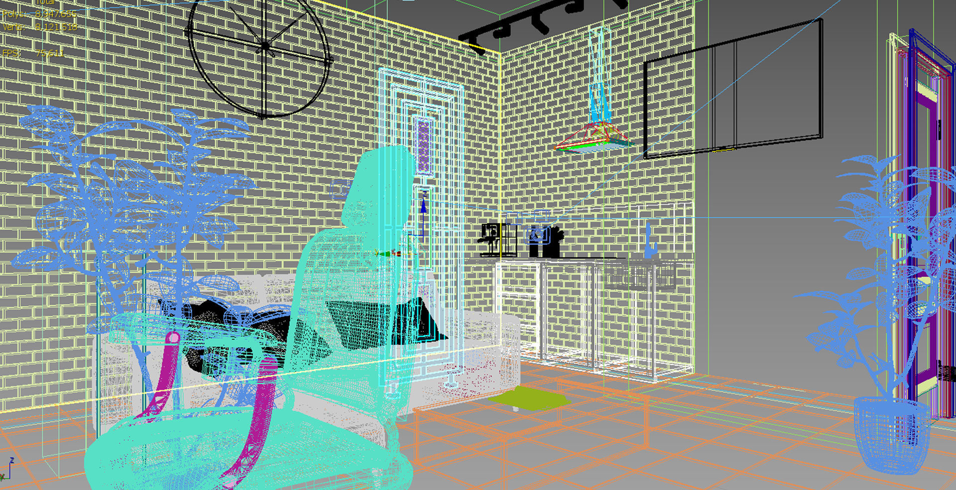 Barber Shop Design 3D model_11