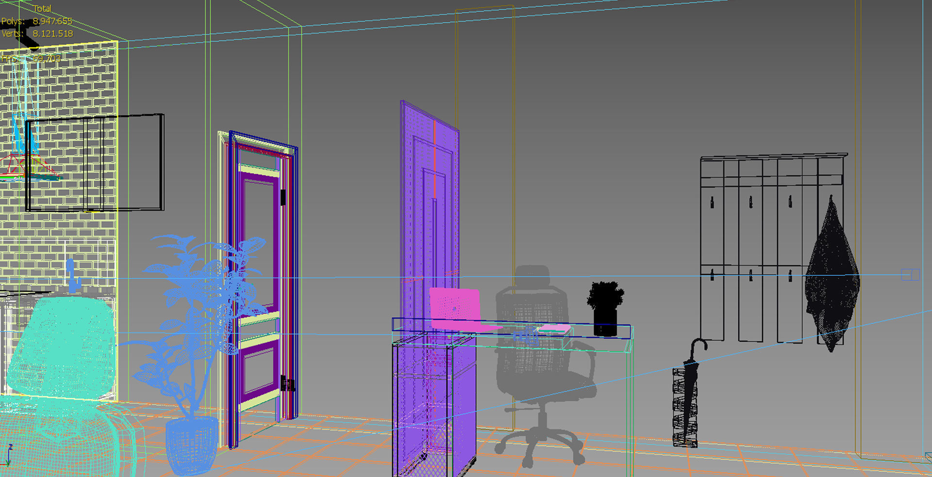 Barber Shop Design 3D model_7