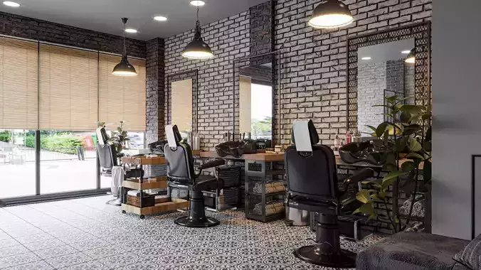 Barber Shop Design 3D model