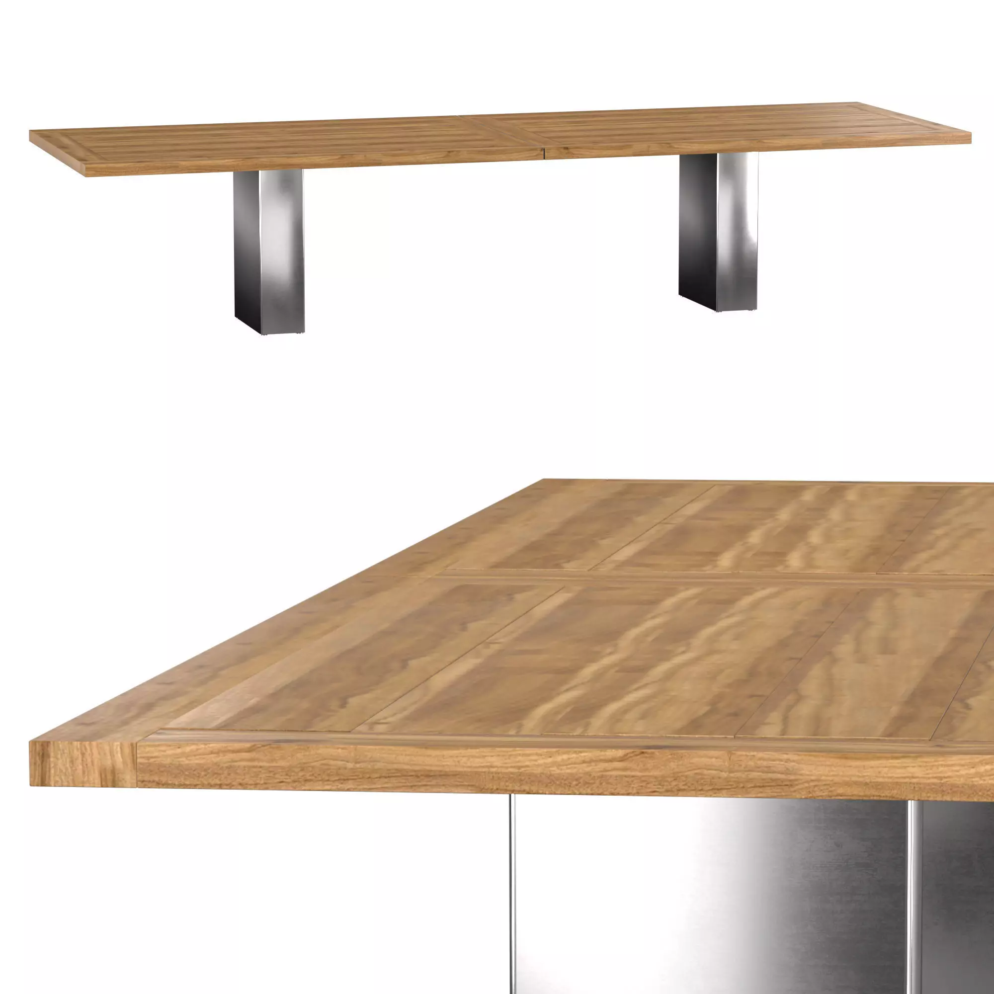 Doble modern design teak table 3D model_0