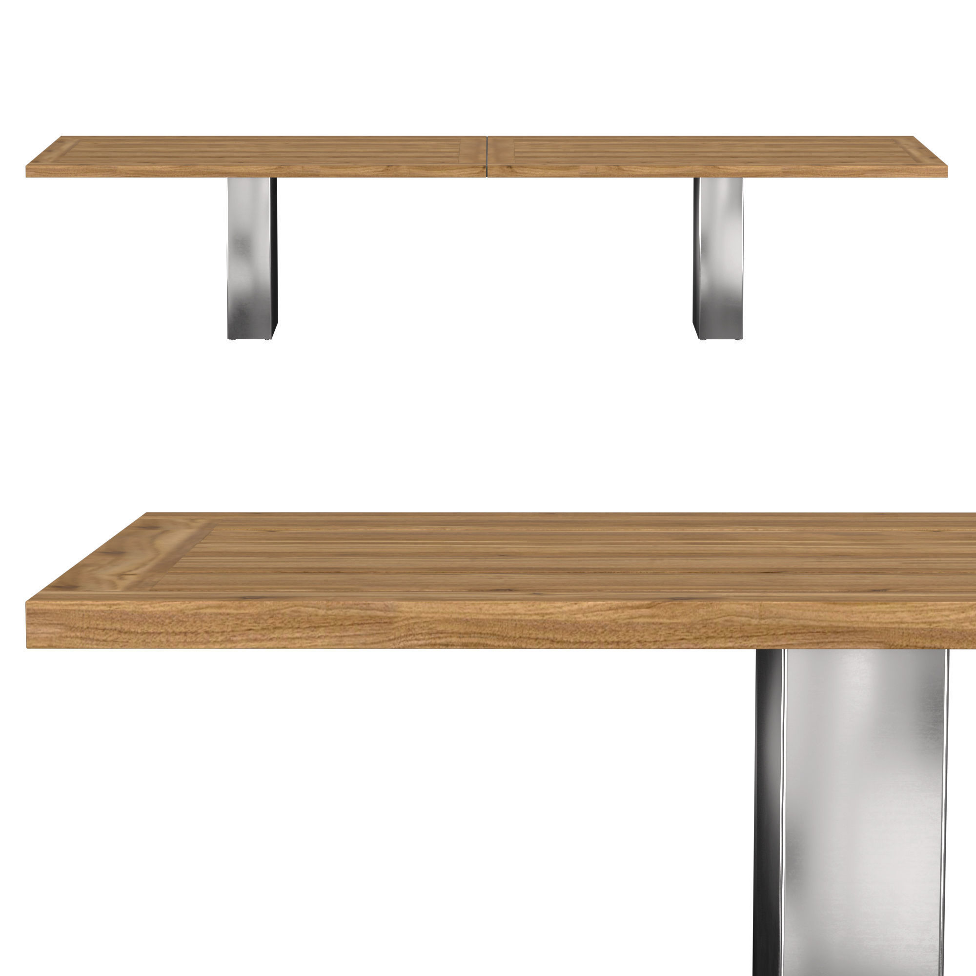 Doble modern design teak table 3D model_1