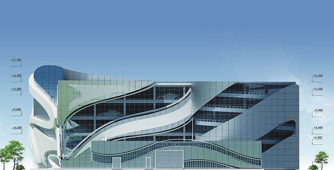 Parking Concept Building 3D model 3