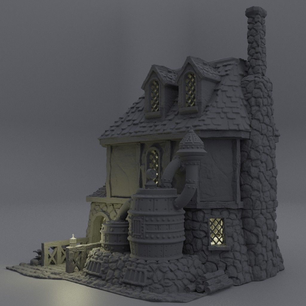 Alchemist House Tabletop Terrain 28 MM 3D print model_5