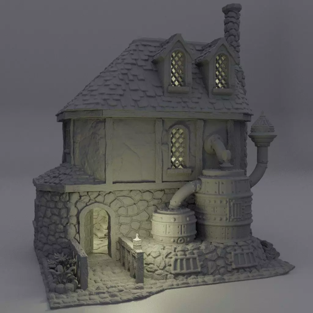 Alchemist House Tabletop Terrain 28 MM 3D print model_0