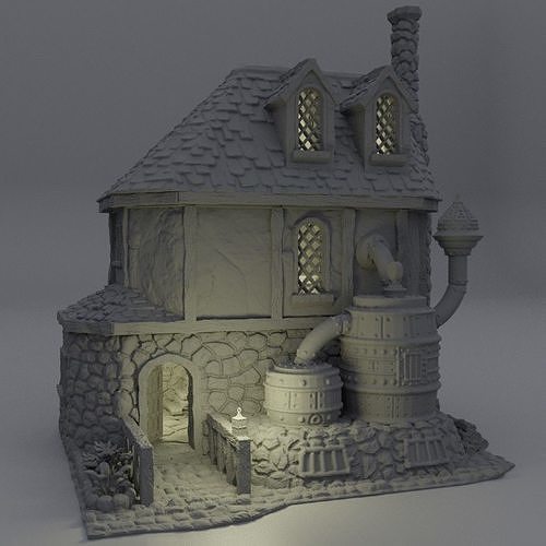 Alchemist House Tabletop Terrain 28 MM 3D print model