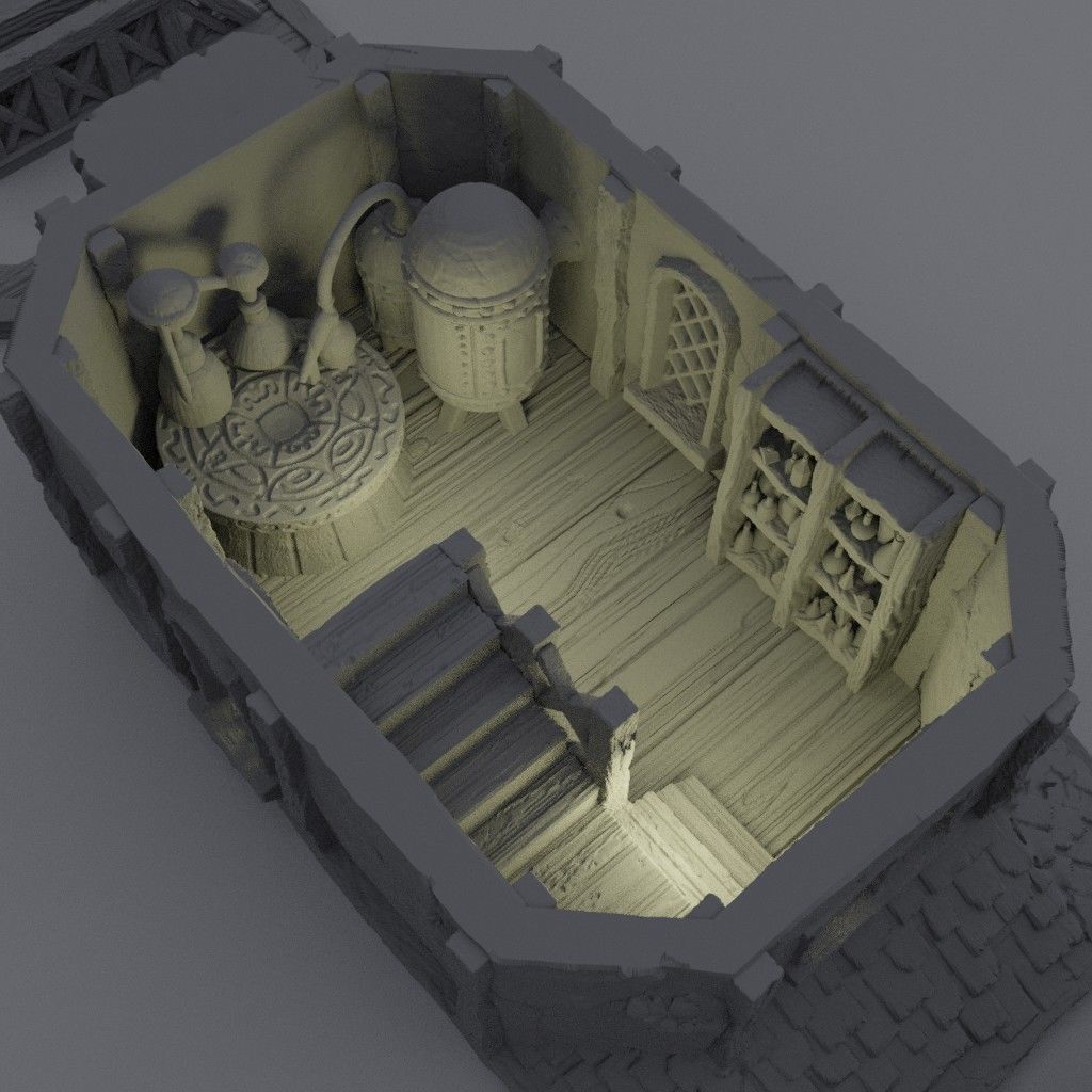 Alchemist House Tabletop Terrain 28 MM 3D print model_7