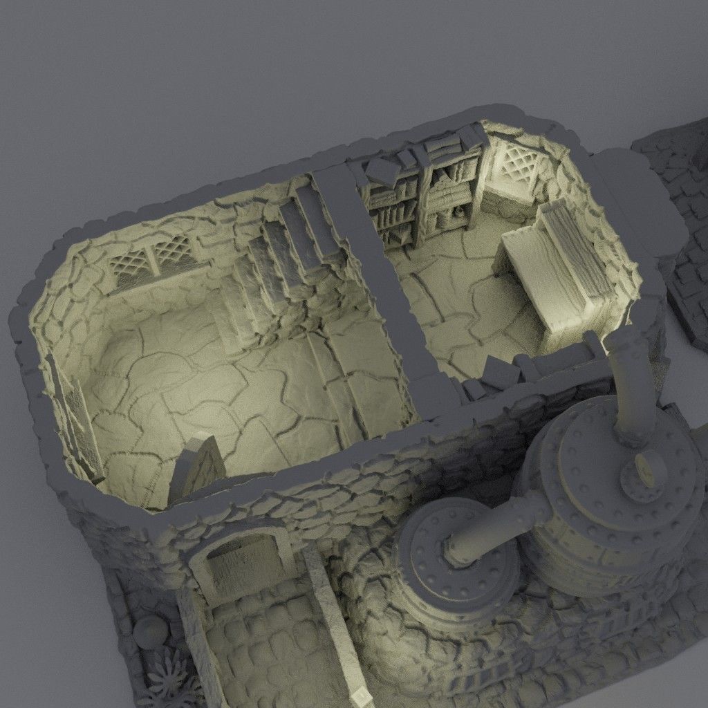Alchemist House Tabletop Terrain 28 MM 3D print model_6