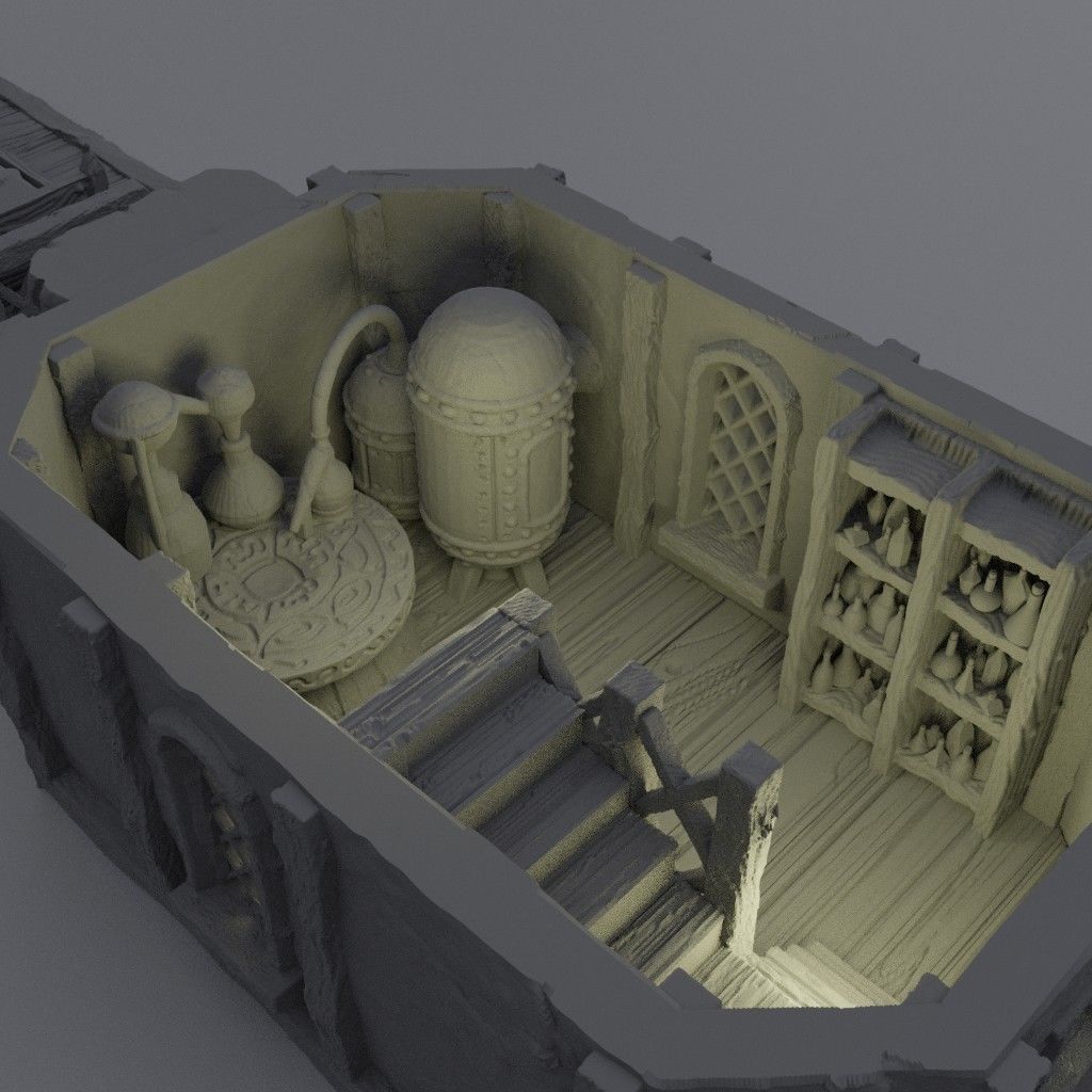 Alchemist House Tabletop Terrain 28 MM 3D print model_8