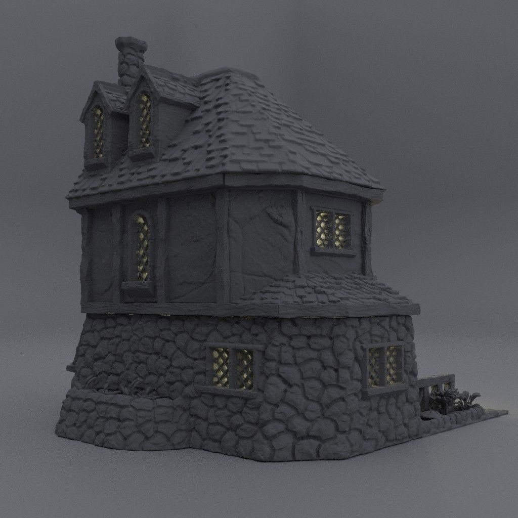 Alchemist House Tabletop Terrain 28 MM 3D print model_3