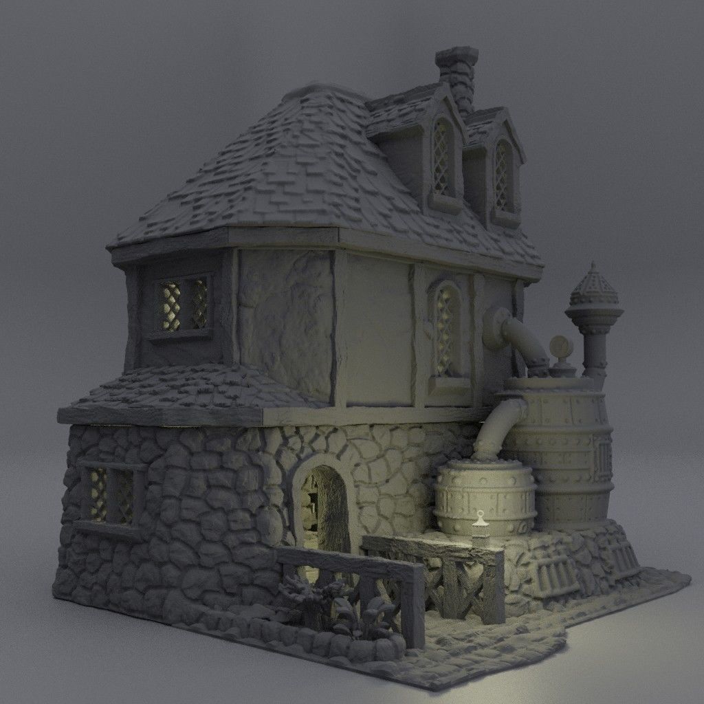 Alchemist House Tabletop Terrain 28 MM 3D print model_2