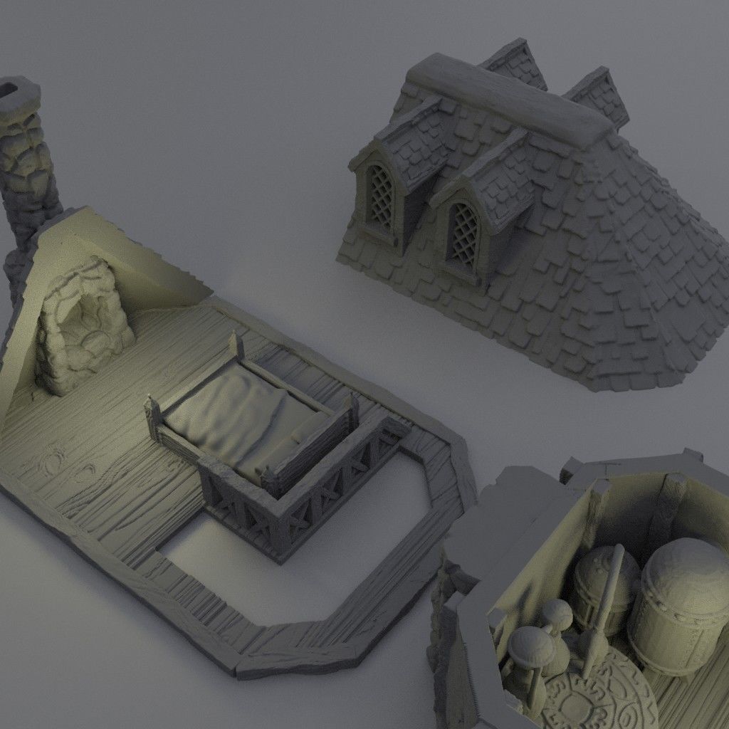 Alchemist House Tabletop Terrain 28 MM 3D print model_1