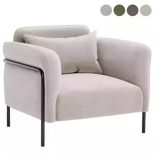 Fauteuil in fluweel Alistair armchair 3D model