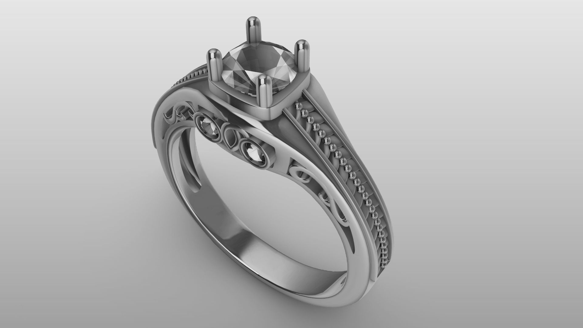 weave shank diamond ring stl verified  3D print model_20