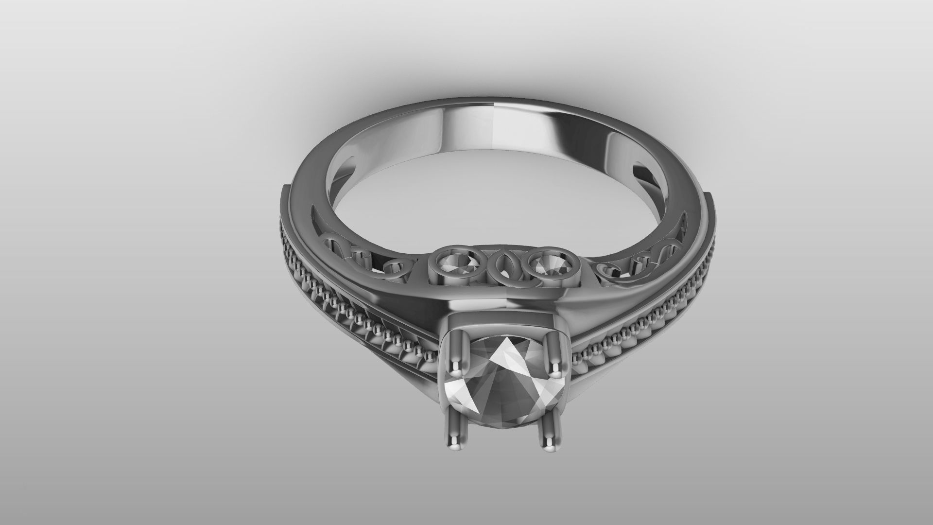 weave shank diamond ring stl verified  3D print model_30