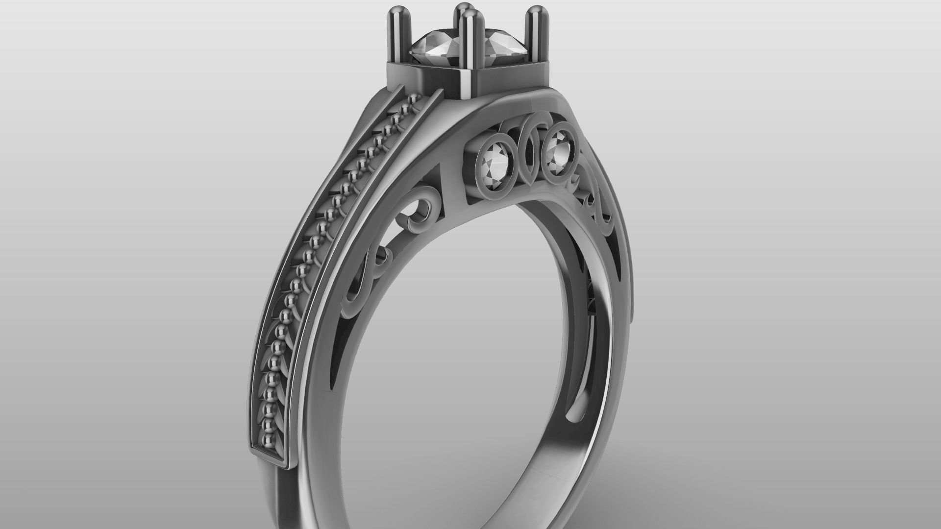 weave shank diamond ring stl verified  3D print model_17