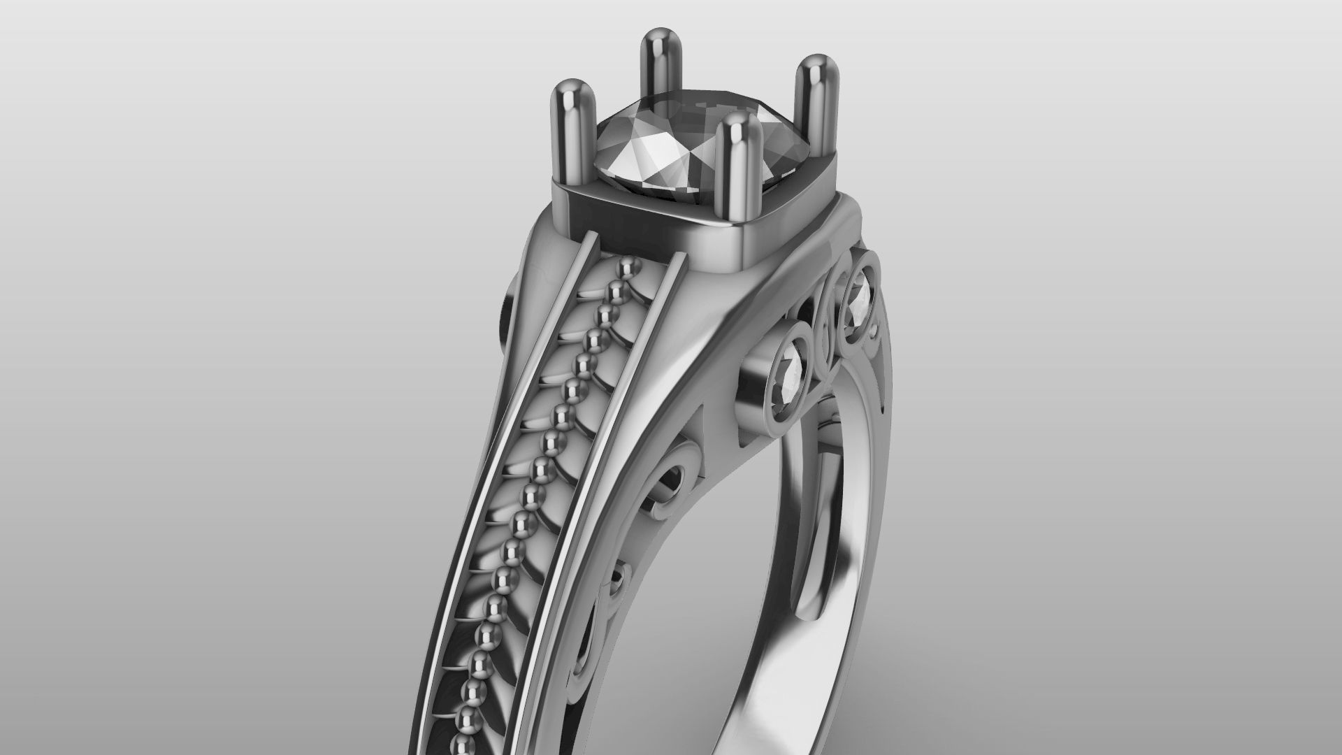 weave shank diamond ring stl verified  3D print model_13