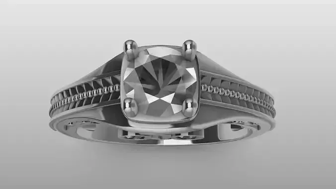 weave shank diamond ring stl verified  3D print model