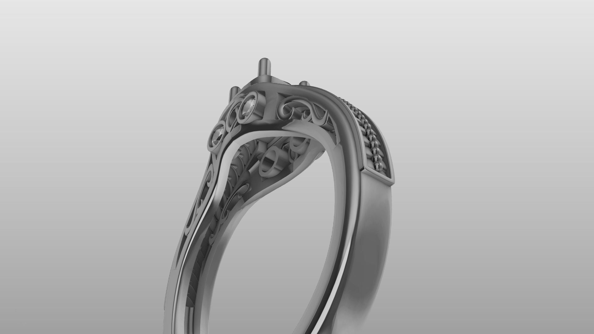 weave shank diamond ring stl verified  3D print model_14