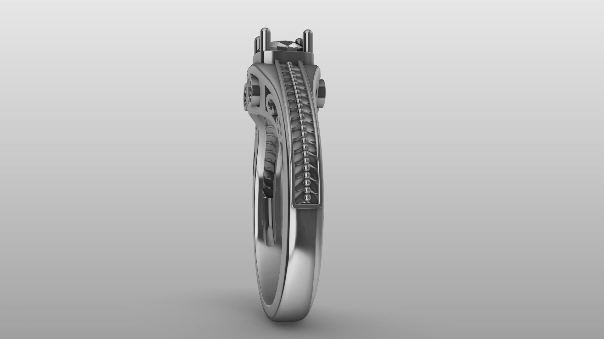 weave shank diamond ring stl verified  3D print model_22