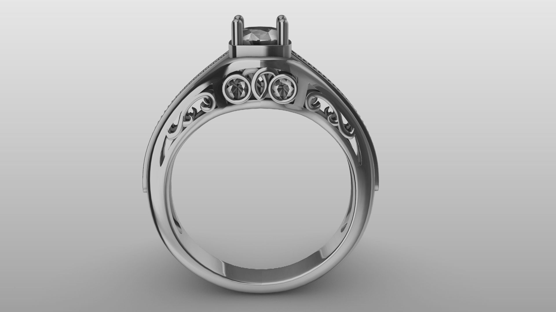 weave shank diamond ring stl verified  3D print model_16