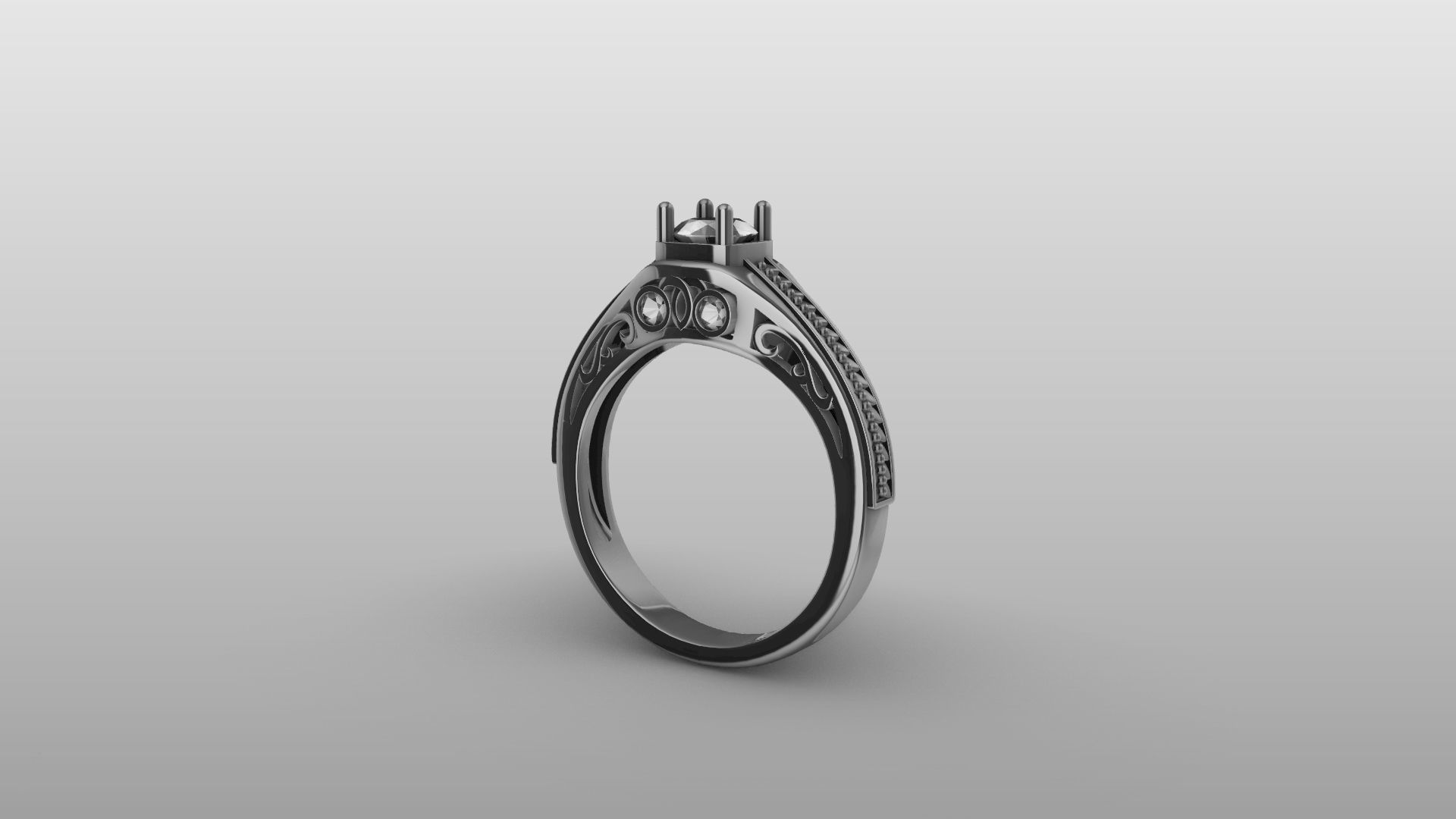 weave shank diamond ring stl verified  3D print model_25