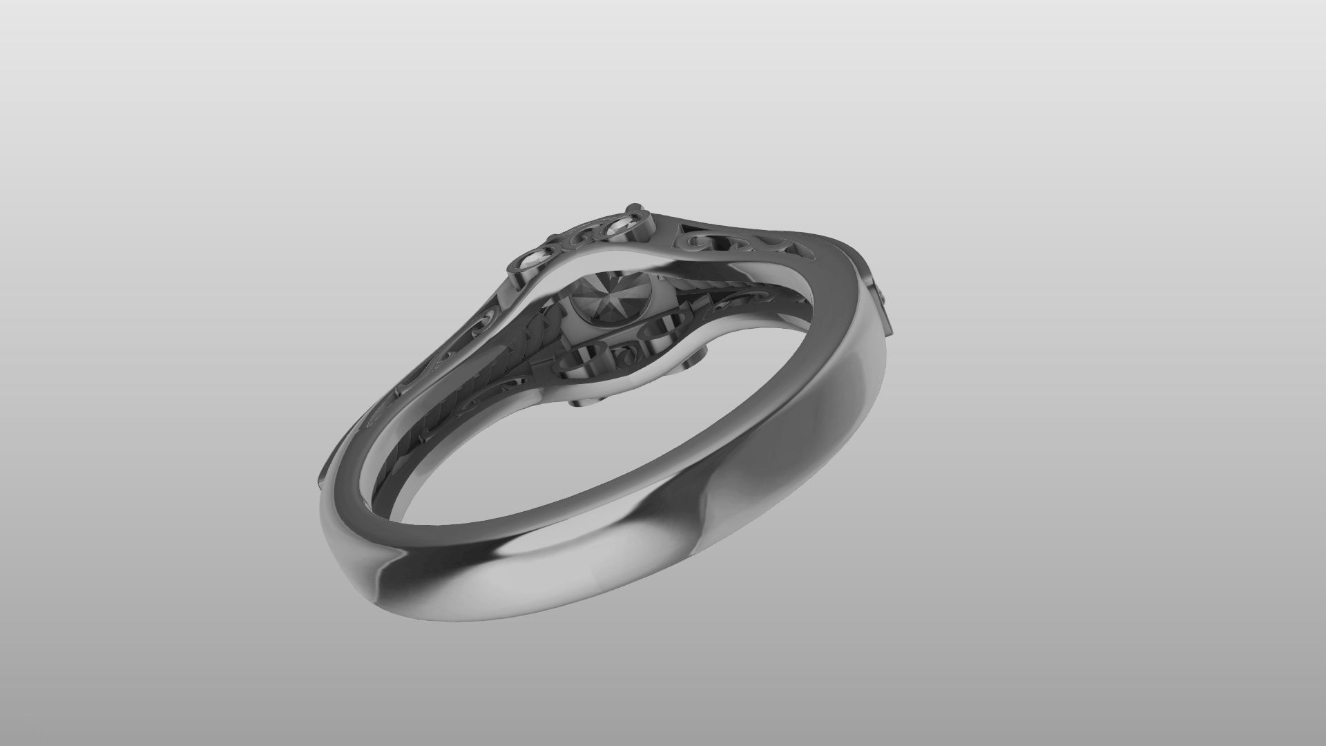 weave shank diamond ring stl verified  3D print model_15