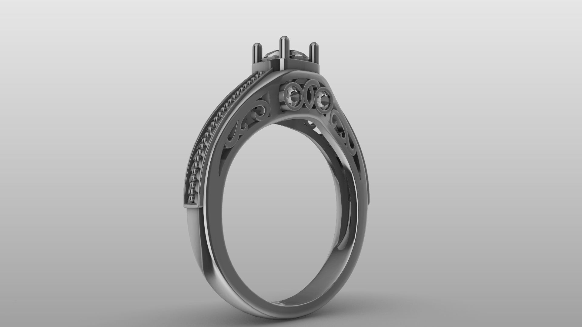 weave shank diamond ring stl verified  3D print model_26